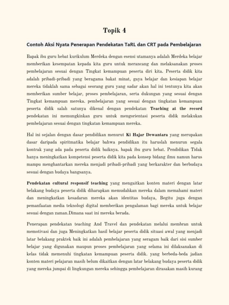 Penerapan Culturally Responsive Teaching | PDF