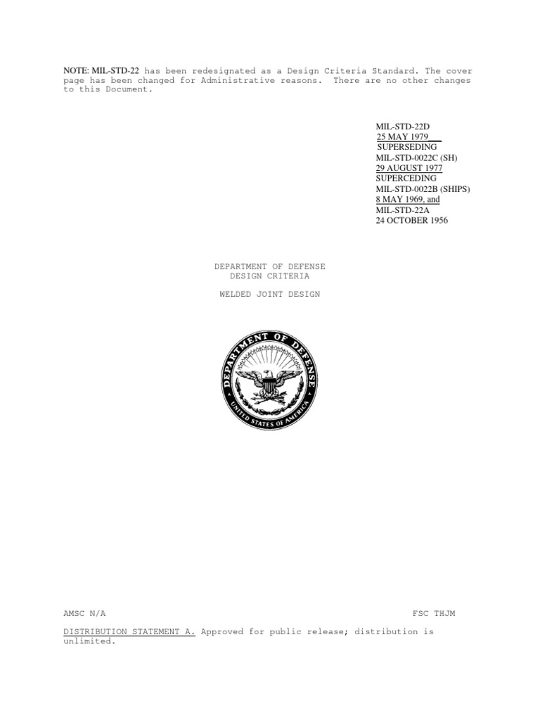 MIL-STD-22D Design Criteria Update | PDF | Joining | Welding