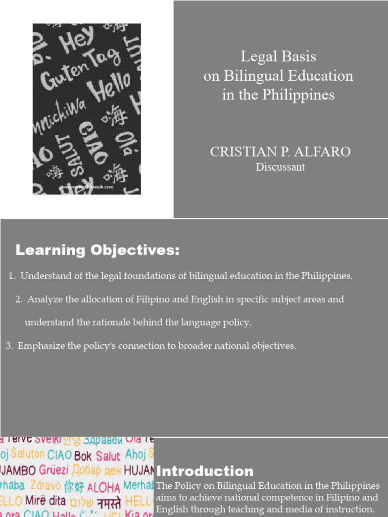 Legal Basis On Bilingual Education in The Philippines | PDF ...