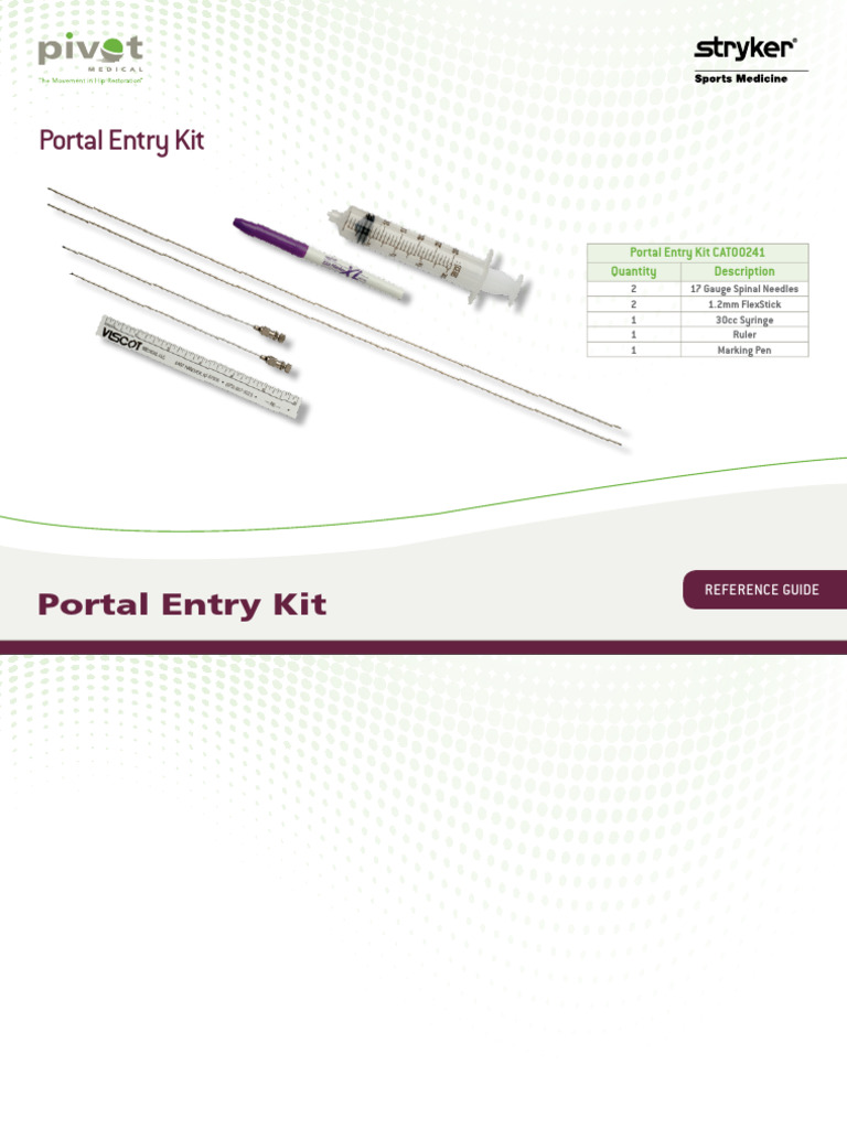 Stryker Portal Entry Kit Overview | PDF