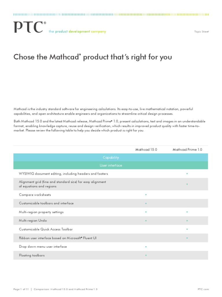 6017 Mathcad Comparison TS en | PDF