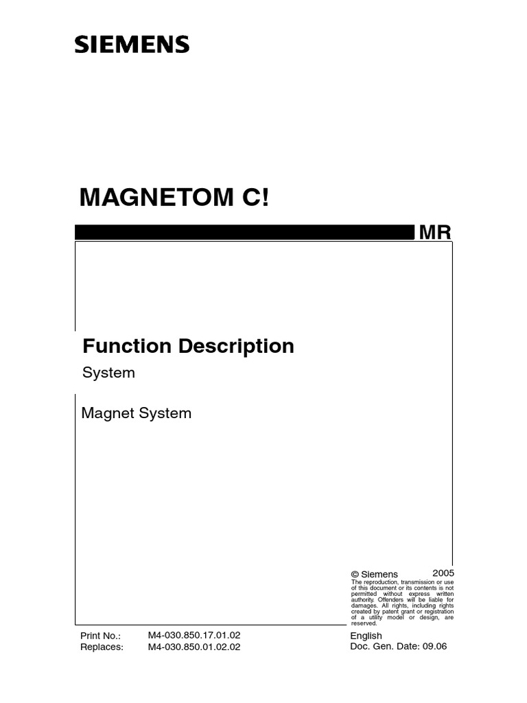 MAGNETOM C! 0.35T System Overview | PDF | Magnet | Electromagnetism