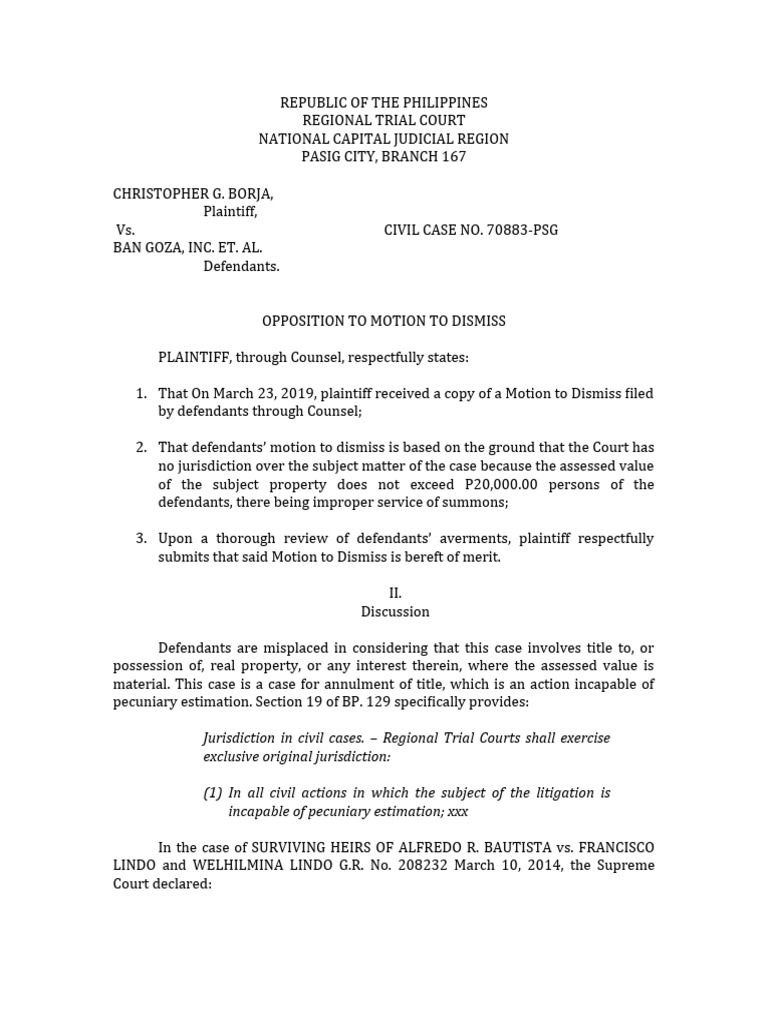 Opposition to the motion to dismiss PDF Lawsuit Justice