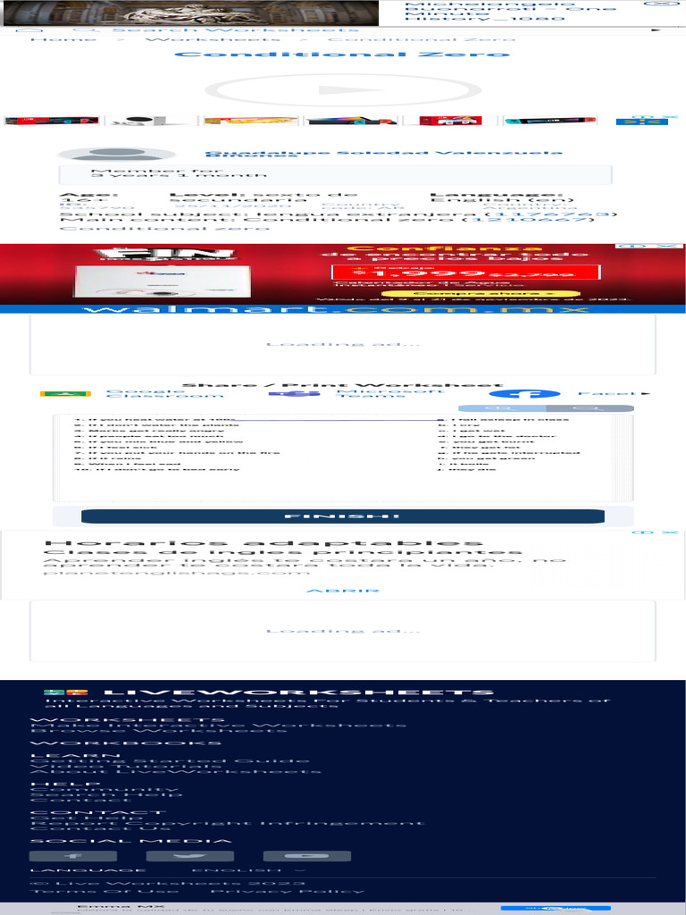 Conditional Zero Exercise Live Worksheets | PDF | Internet | Computing