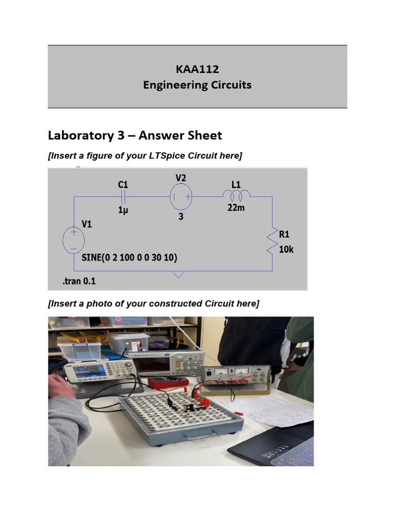 KAA112 - Lab 3 - Answer Sheet - Carlene Toa - 514297 | PDF