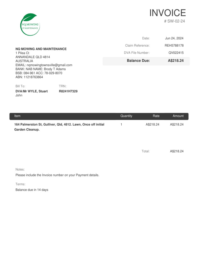 Invoice SW-02-24 | PDF