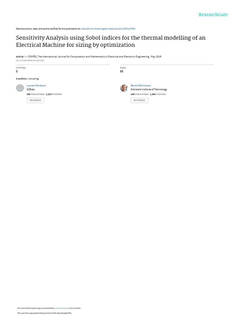 Sobol Sensitivity Analysis for Electrical Machine Thermal Modelling ...