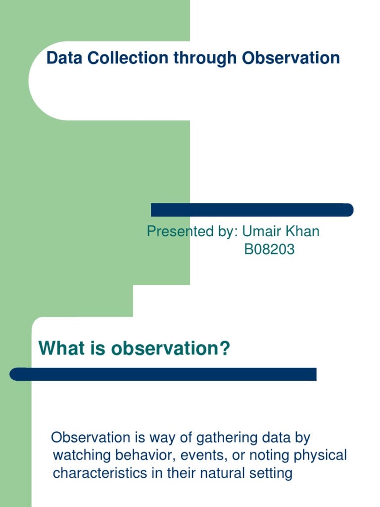 Data Collection via Observation Methods | PDF