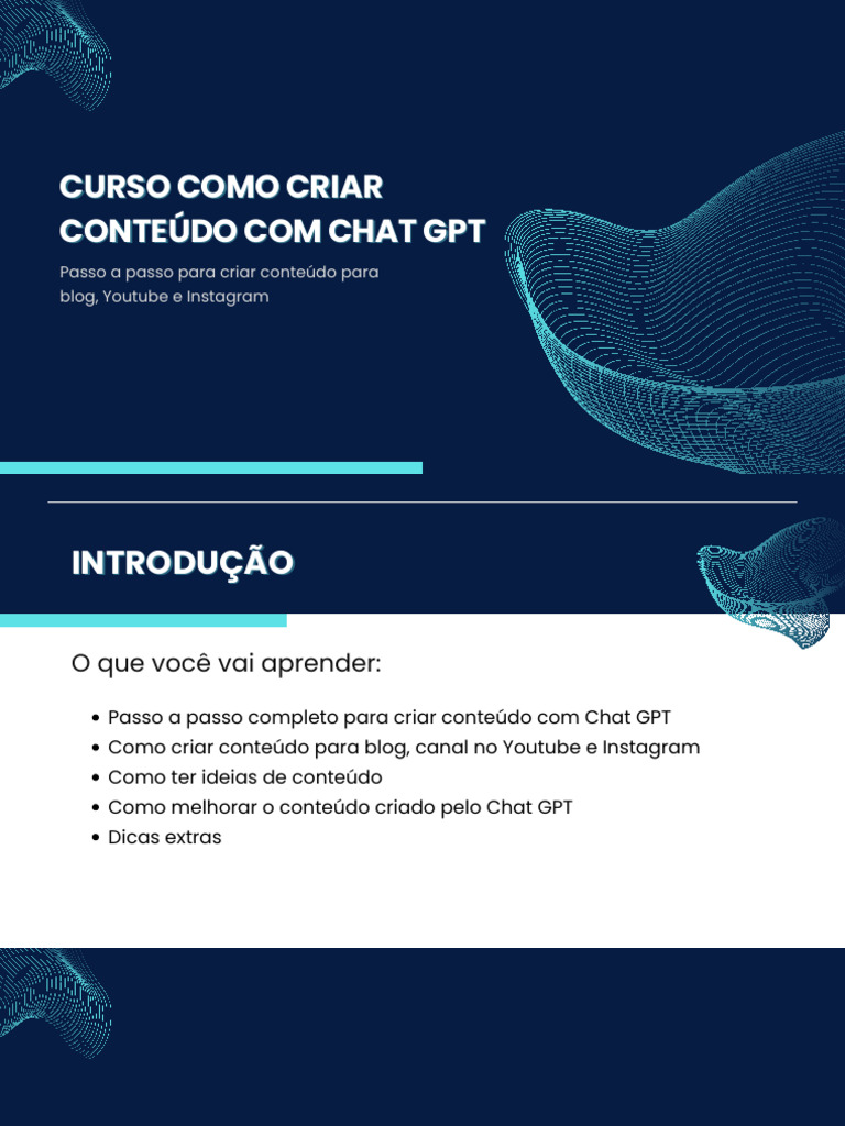 Curso Como Criar Conteúdo Com Chat GPT | PDF | YouTube | Palavra-chave