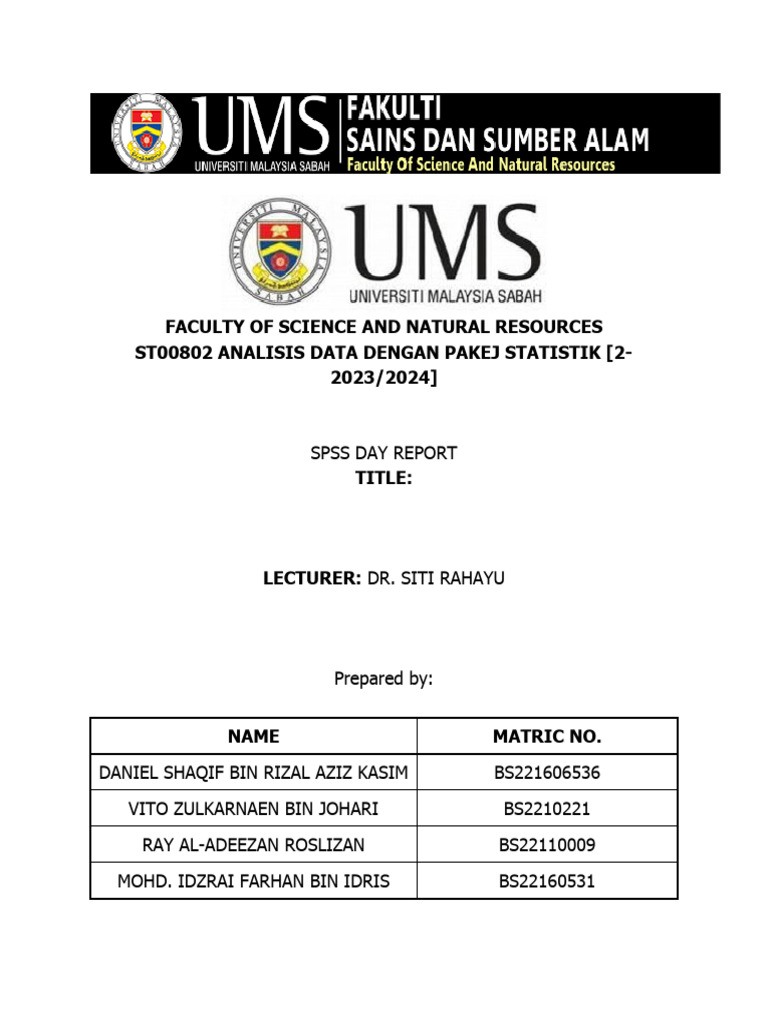 Spss Day Report Pdf Water Quality Analysis Of Variance