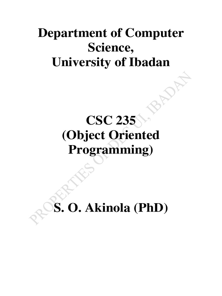 CSC 235 | PDF | Object Oriented Programming | Programming Paradigms