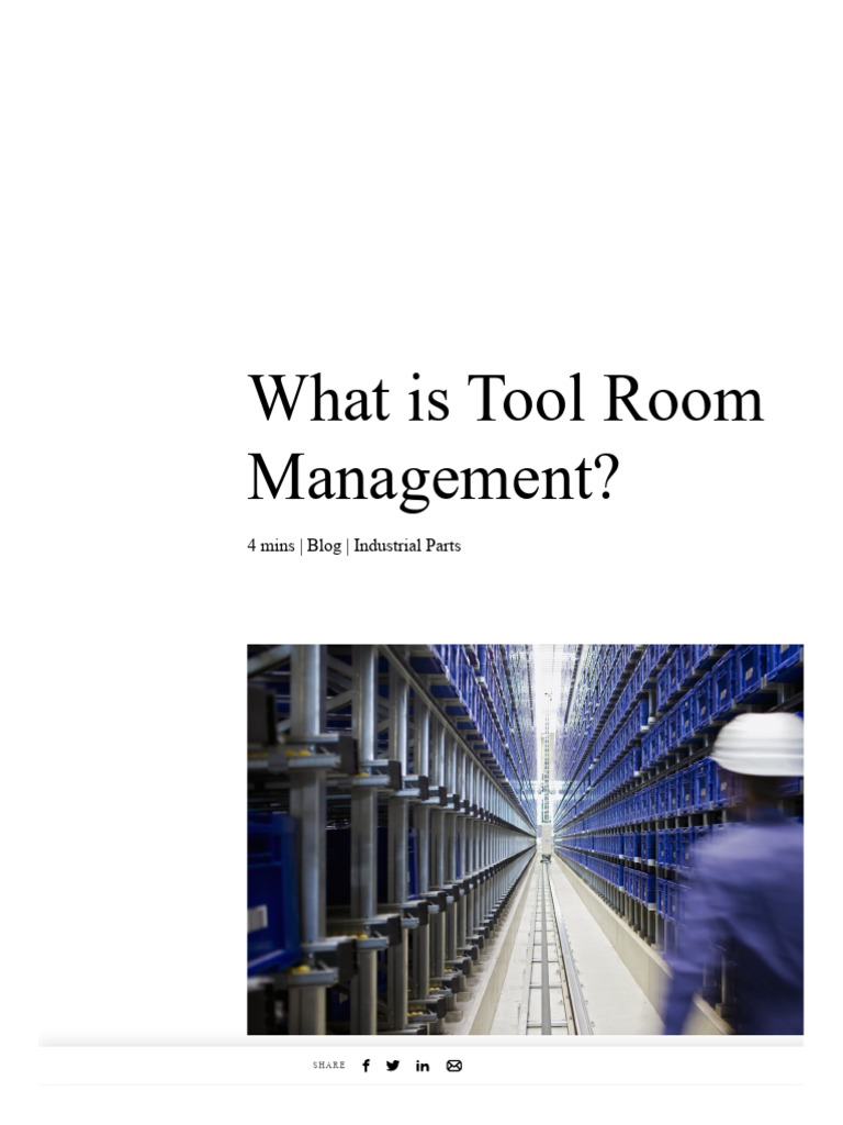 Understanding Tool Room Management | PDF | Secondary Sector Of The Economy
