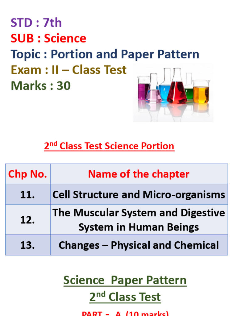 7th Science Portion and Pattern | PDF | Teaching Methods & Materials