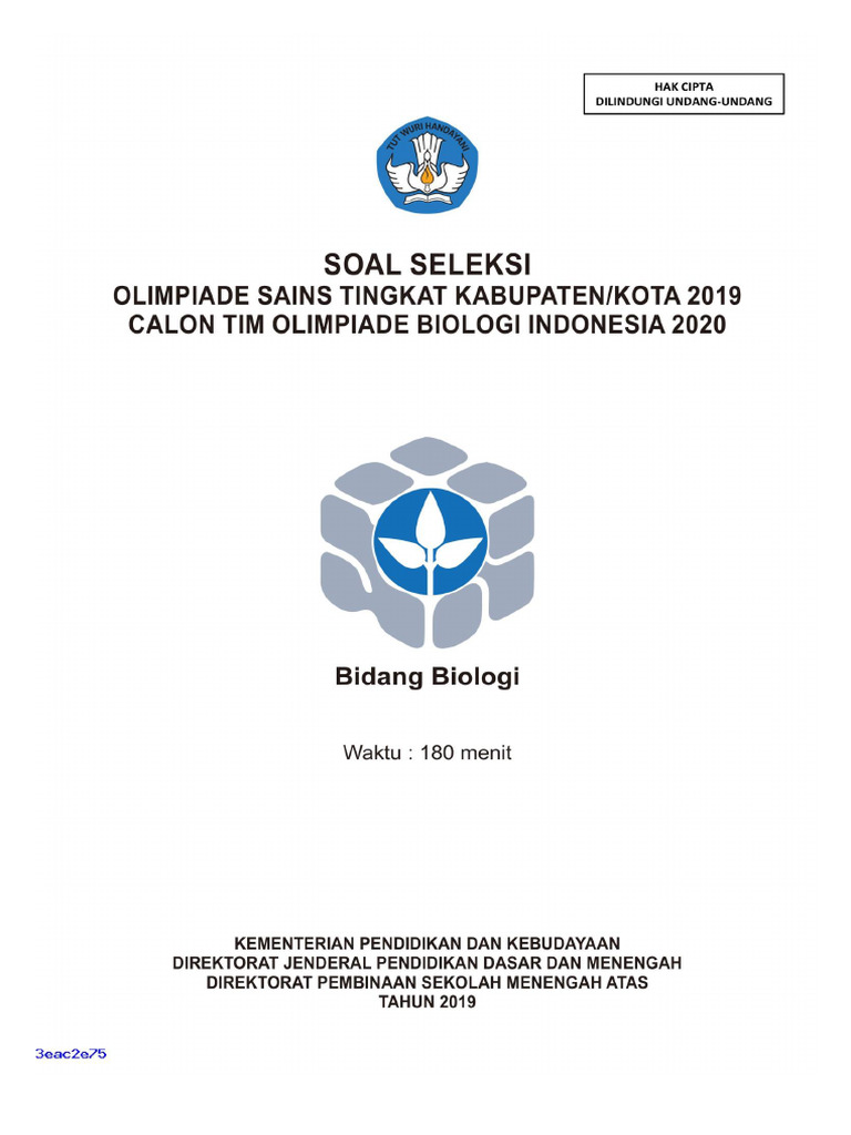 Osk 2019 Biologi Soal | PDF