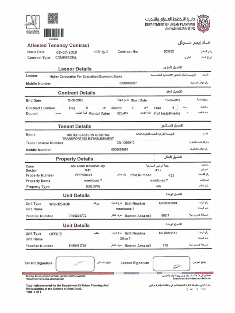 Attested Tenancy Contrcat | PDF