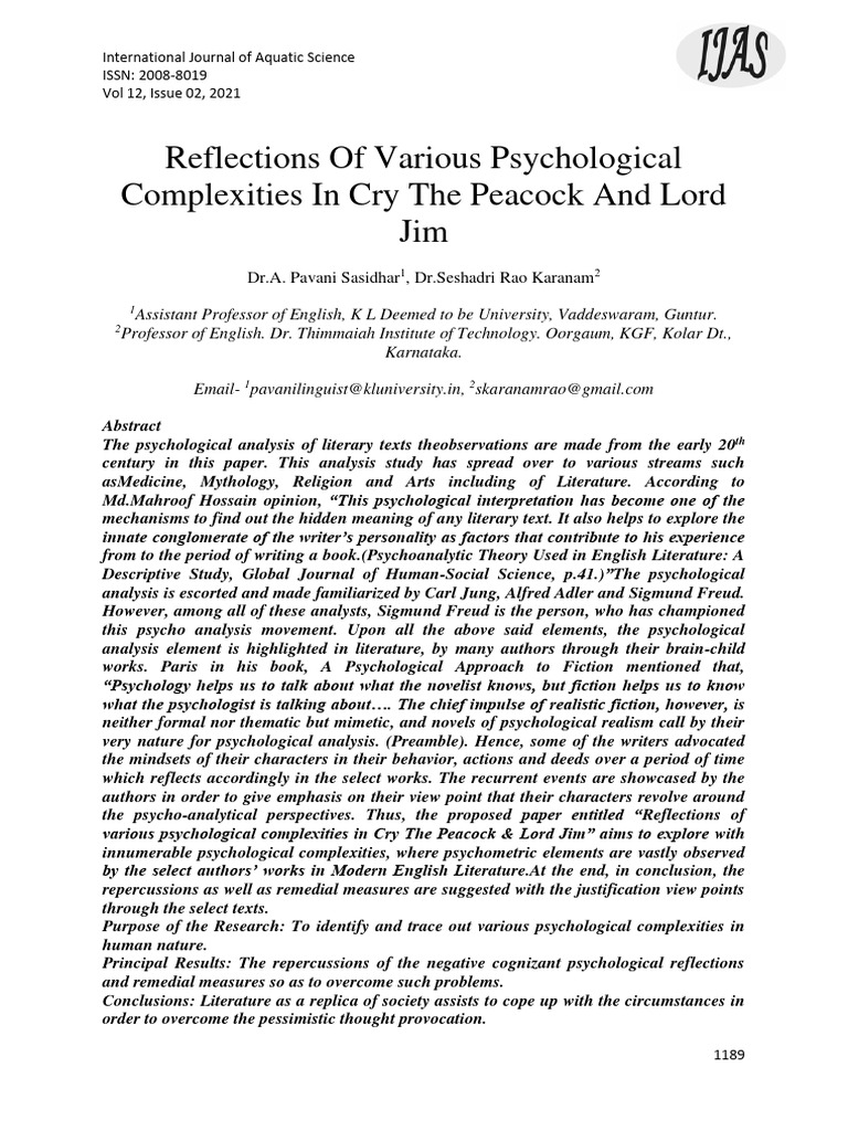 Psychological Complexities in Literature | PDF | Psychoanalysis | Mind