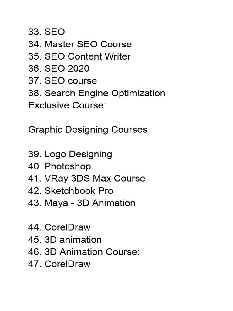 Comprehensive Online Courses Catalog | PDF | Business | Art