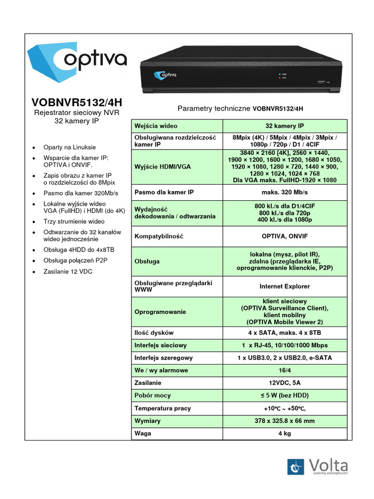 Optiva VOBNVR5132 4H | PDF