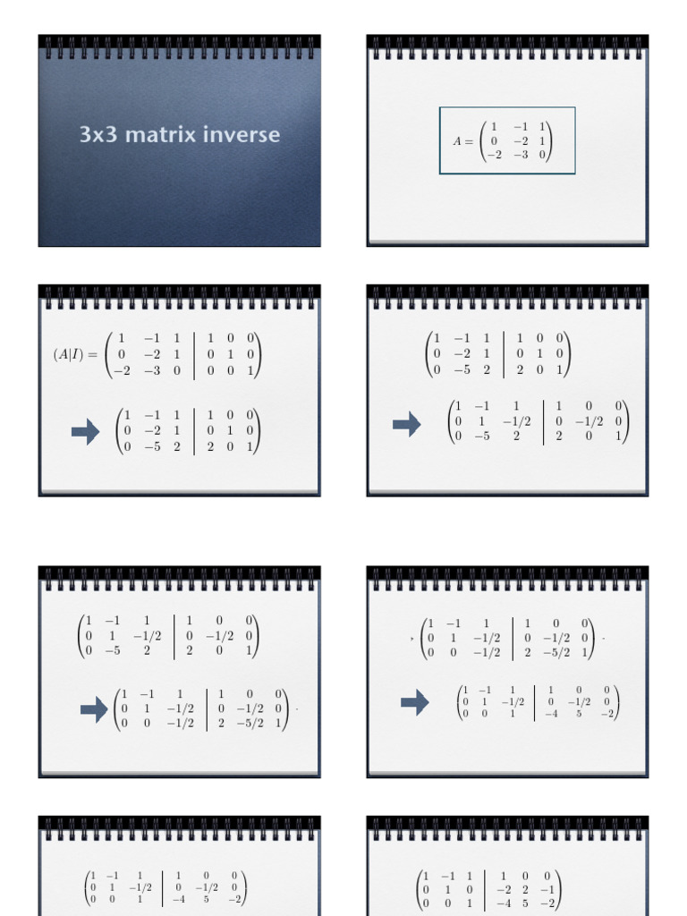 Inverse of a 3x3 Matrix Calculation | PDF | Functional Analysis ...