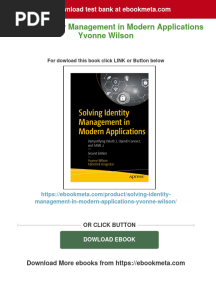 Instant Download Solving Identity Management in Modern Applications Yvonne Wilson PDF All Chapter