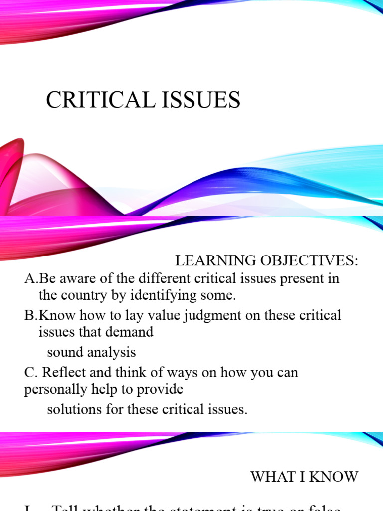 Critical Issues in the Philippines | PDF | Poverty | Poverty & Homelessness