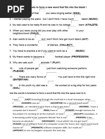 Word Formation A2