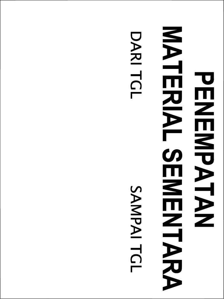 Sign Penempatan Material Sementara | PDF
