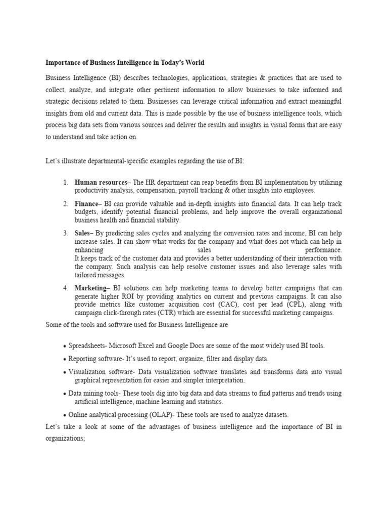 Business Intelligence in Finance | PDF | Business Intelligence ...