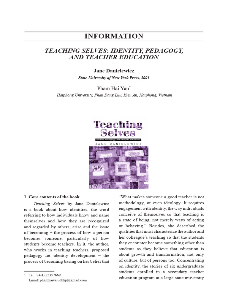 Teacher Identity and Pedagogy Insights | PDF | Pedagogy | Identity ...