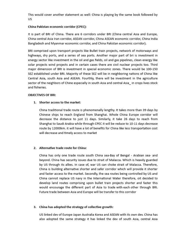 China-Pakistan Economic Corridor Overview | PDF | China | World Politics