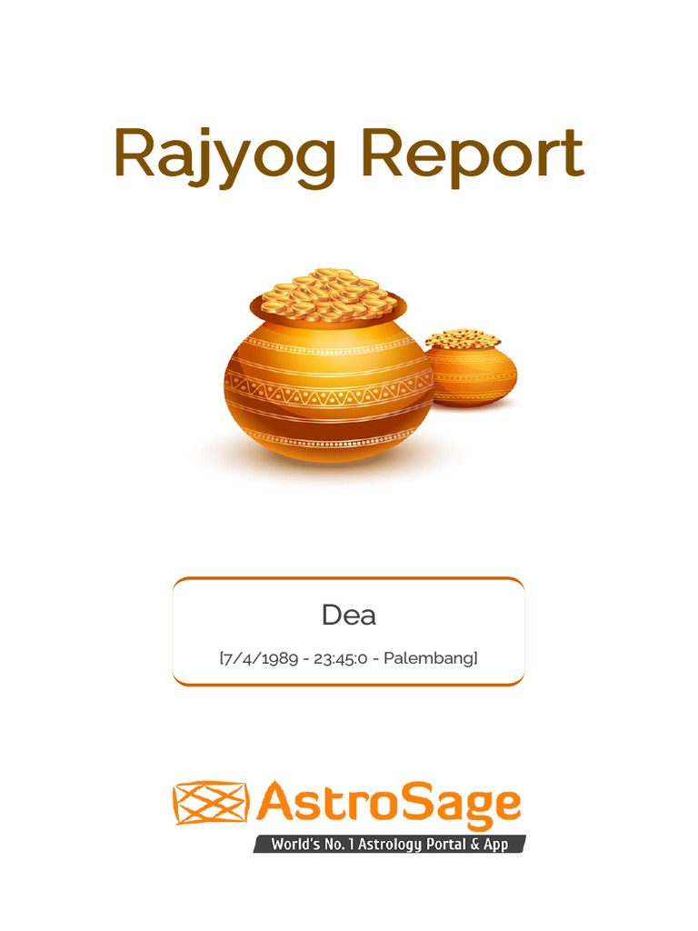 Raj Yoga Report PDF In Astrology Horoscope
