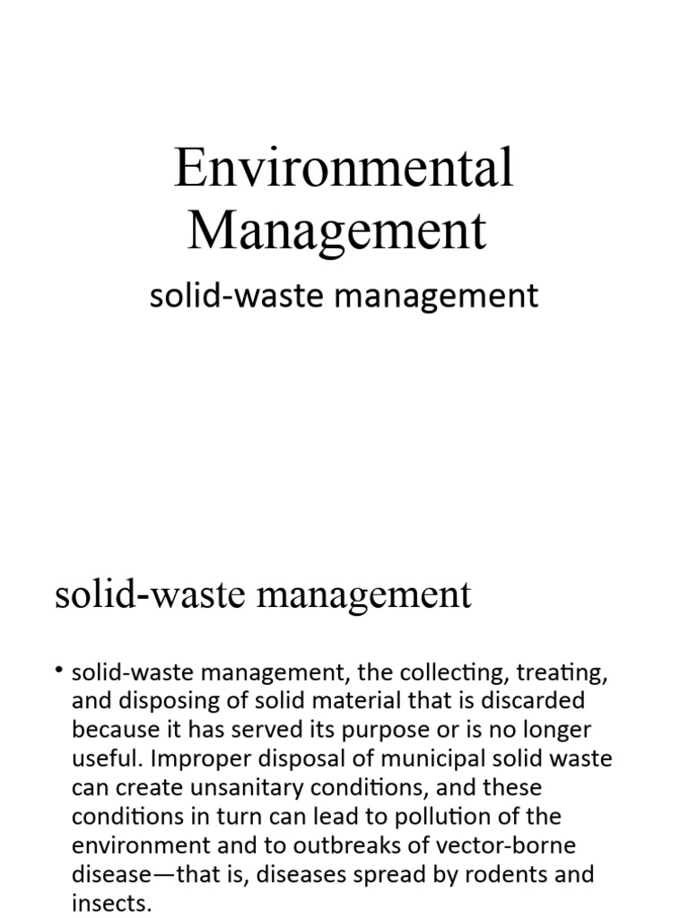 Comprehensive Guide to Solid Waste Management | PDF | Waste | Municipal ...