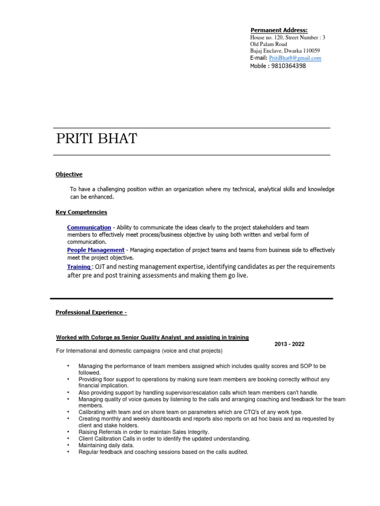 Resume for quality analyst updated pdf