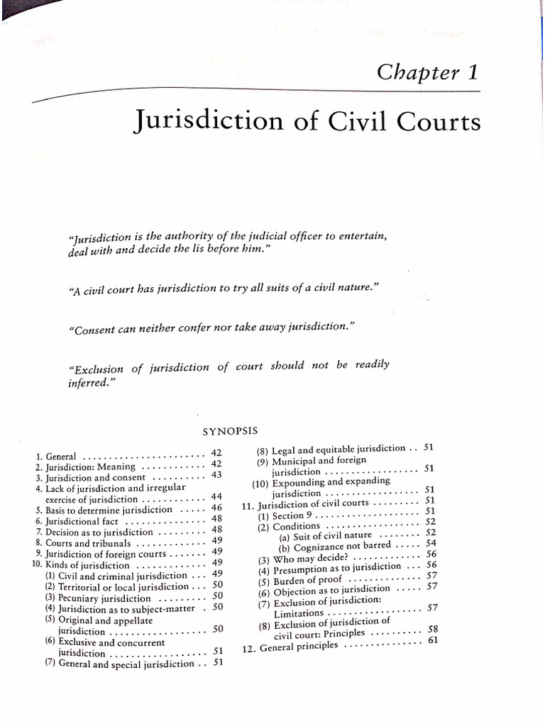The Code of Civil Procedure 1908-Jurisdiction of Civil Courts-C.K ...