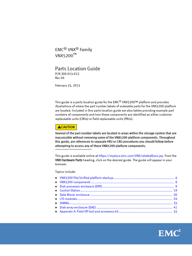 VNX5200 Parts Location Guide | PDF | Computer Data Storage | Usb Flash ...