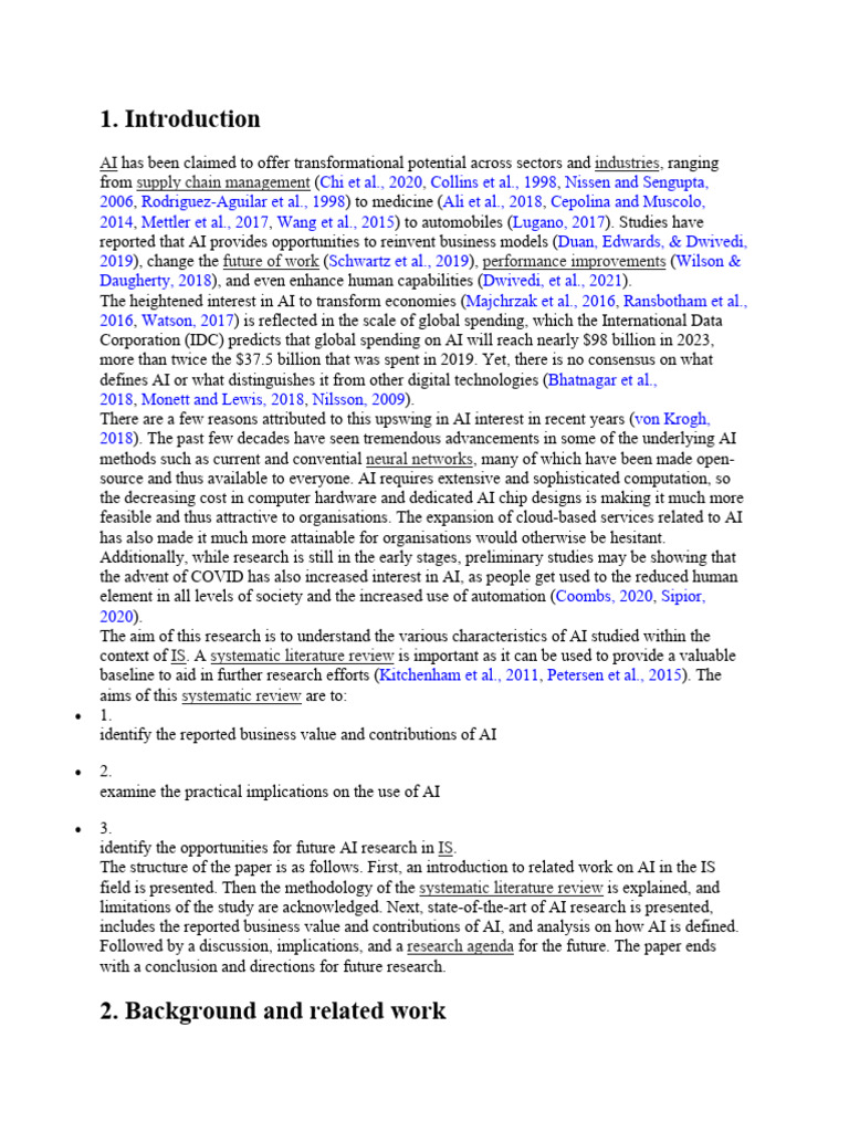 Artificial Intelligence in Information Systems Research | PDF ...