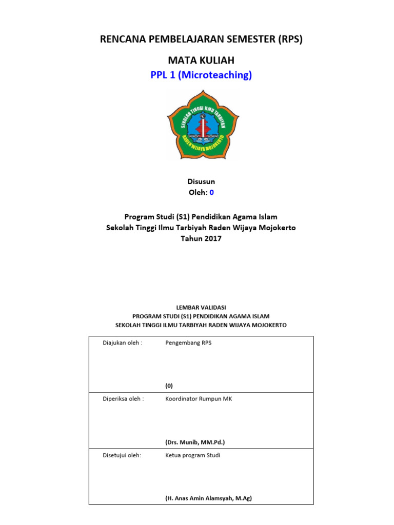 Ulasan RPS Microteaching PAI | PDF