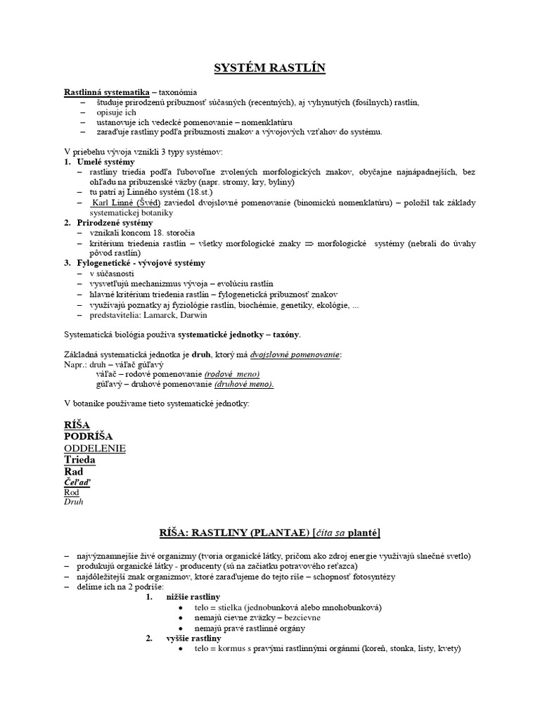 Systém Rastlín | PDF