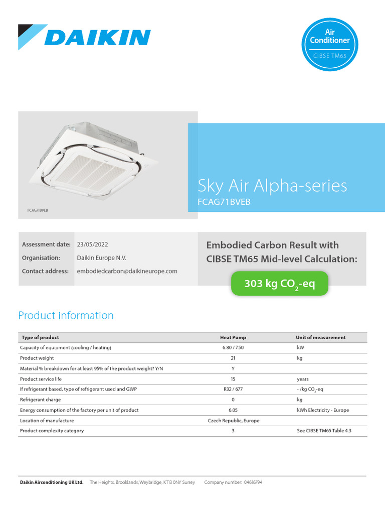 Sky Air Alpha - FCAG71B - TM65 PDF | PDF | Sustainable Technologies ...