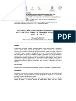 Valorificarea Si Eliminarea Namolurilor Rezultate in Etapa de Epurare Biologica A Apelor Uzate