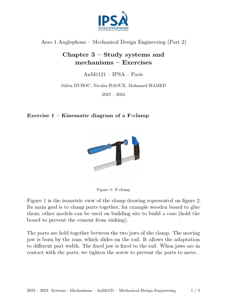 Mechanical Design Exercises: Kinematics | PDF | Mechanics | Kinematics