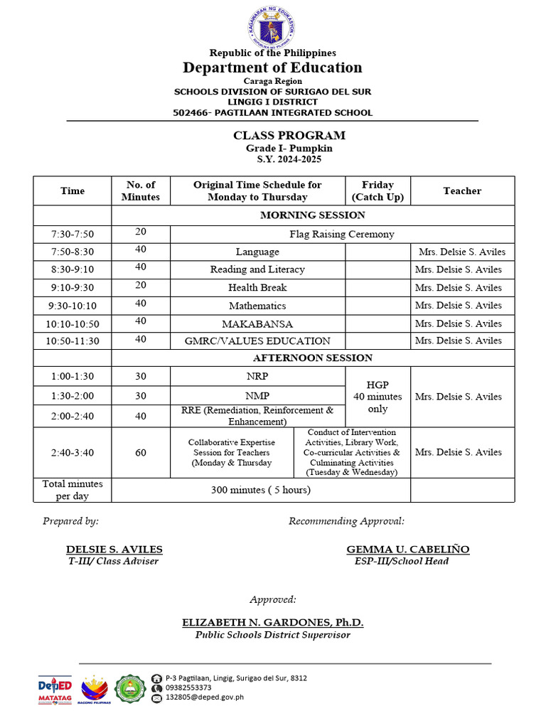 Grades 1 6 Class Program | PDF | Philippines