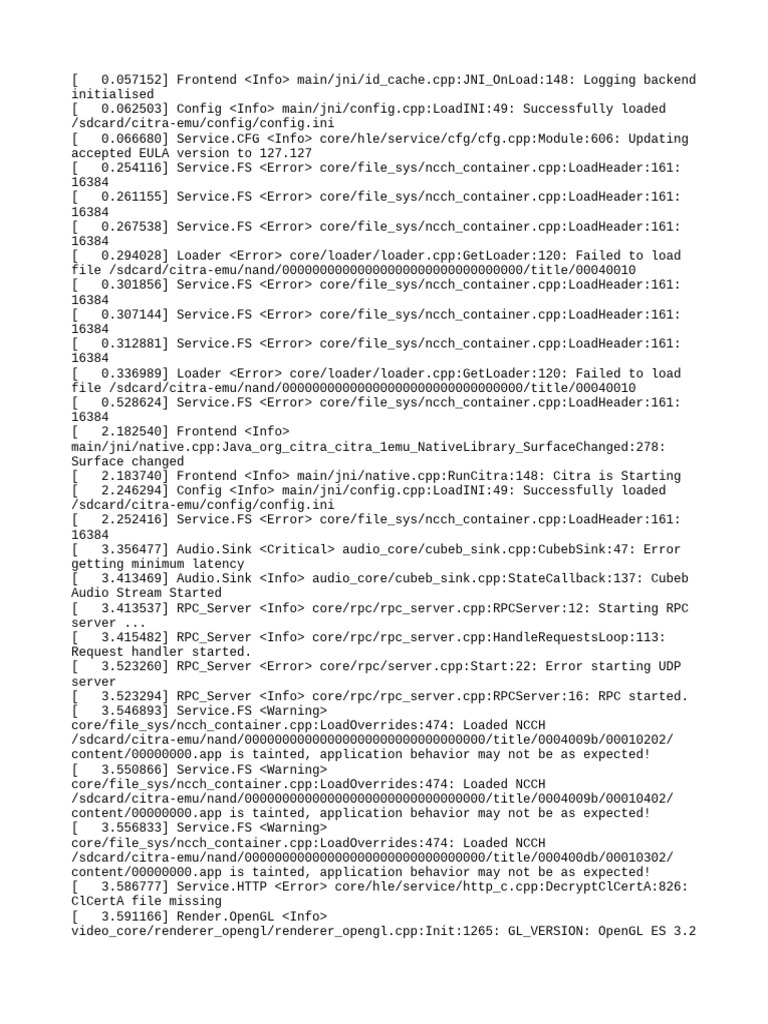 Citra Log - Txt.old | PDF | Computing Platforms | Software