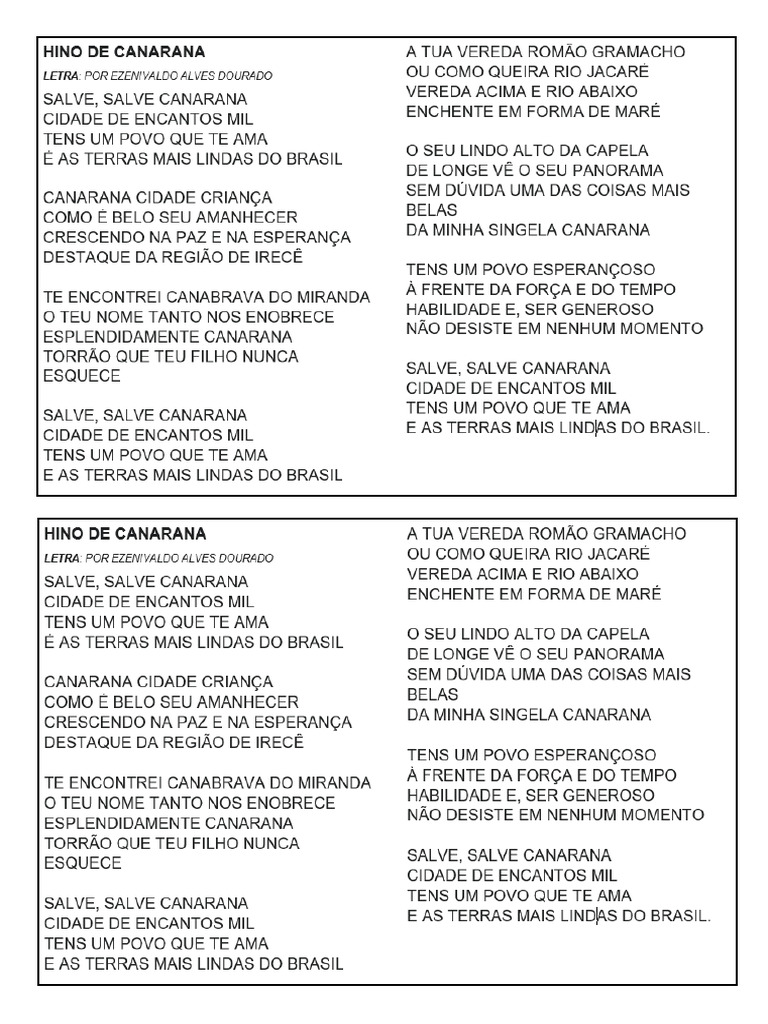 Hino de Canarana | PDF