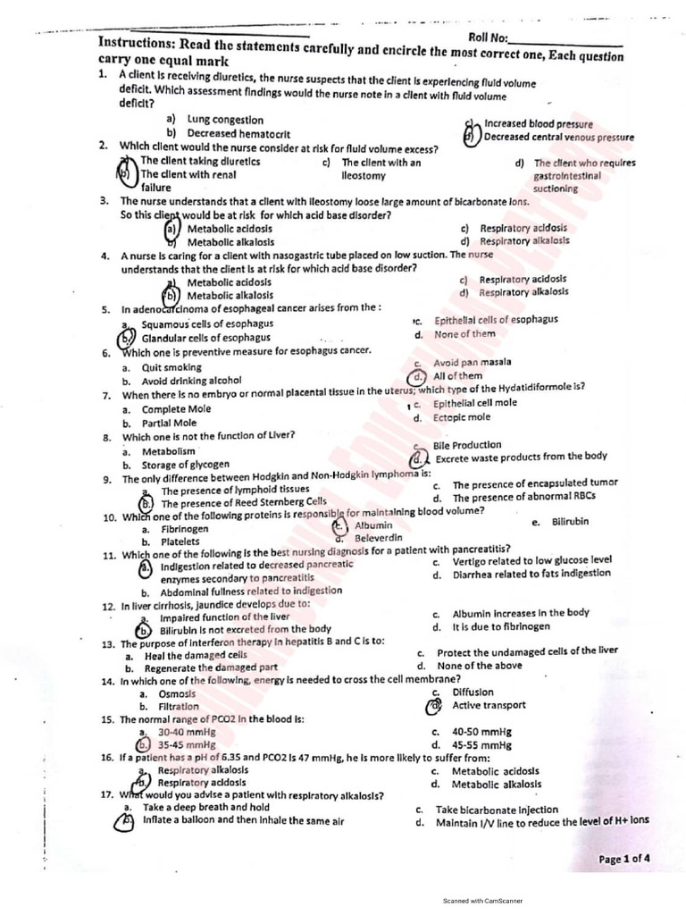 AHN Past Paper | PDF