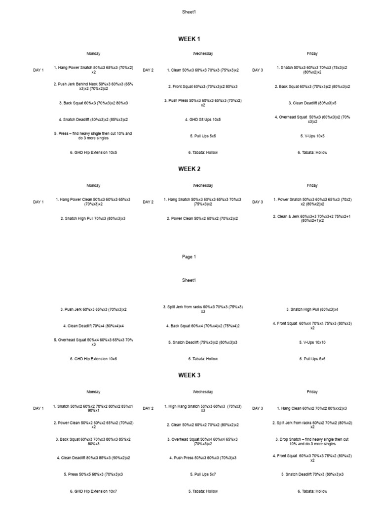 Weighlifting 2 Month | PDF | Weight Training