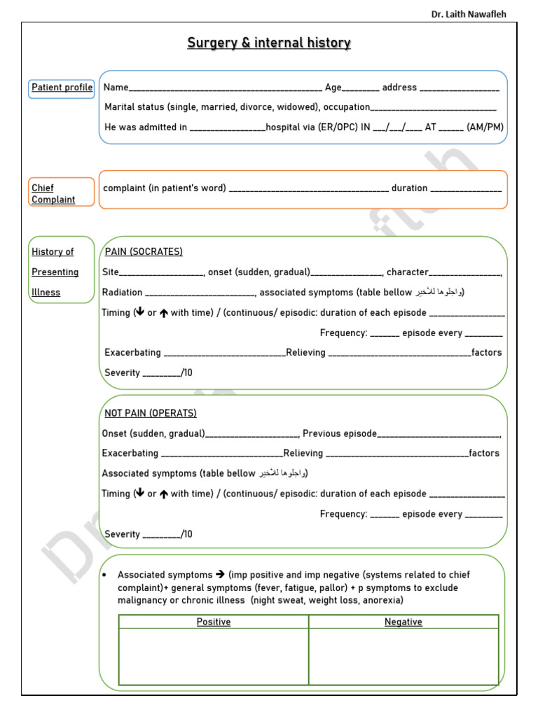 Patient Medical History Template | PDF | Human Diseases And Disorders ...