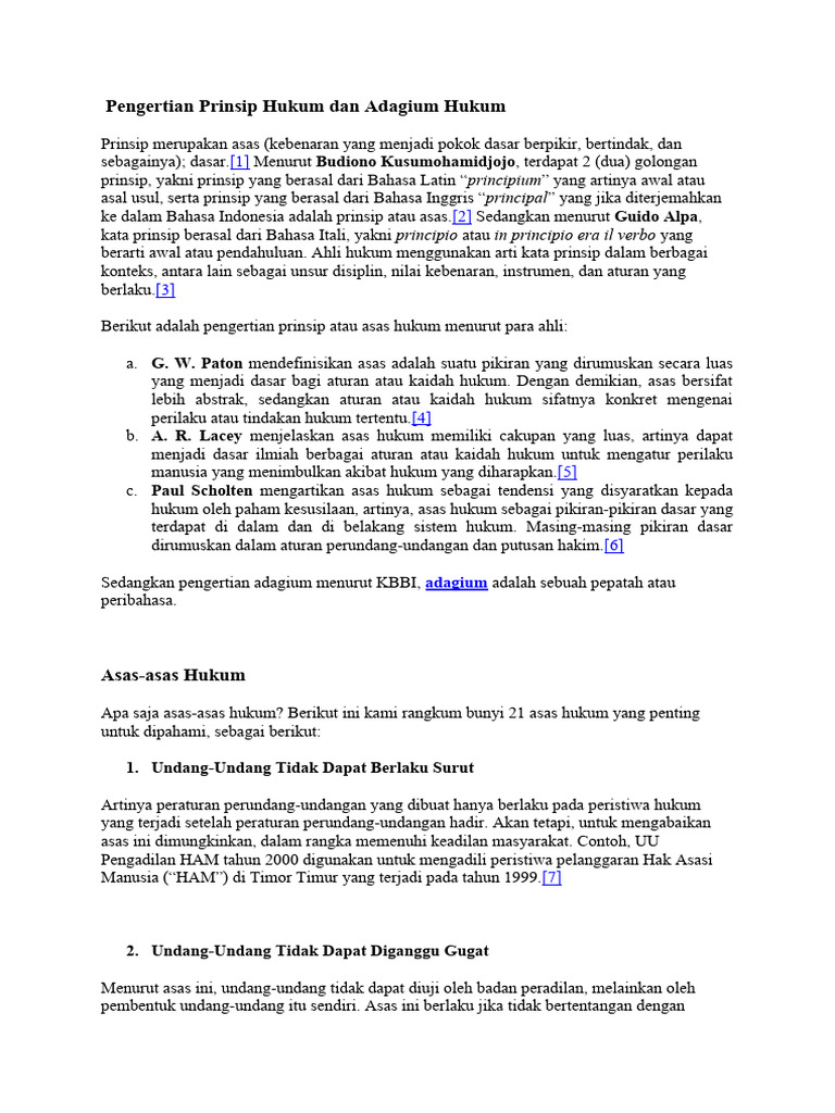 Pengertian Prinsip Hukum Dan Adagium Hukum Pdf