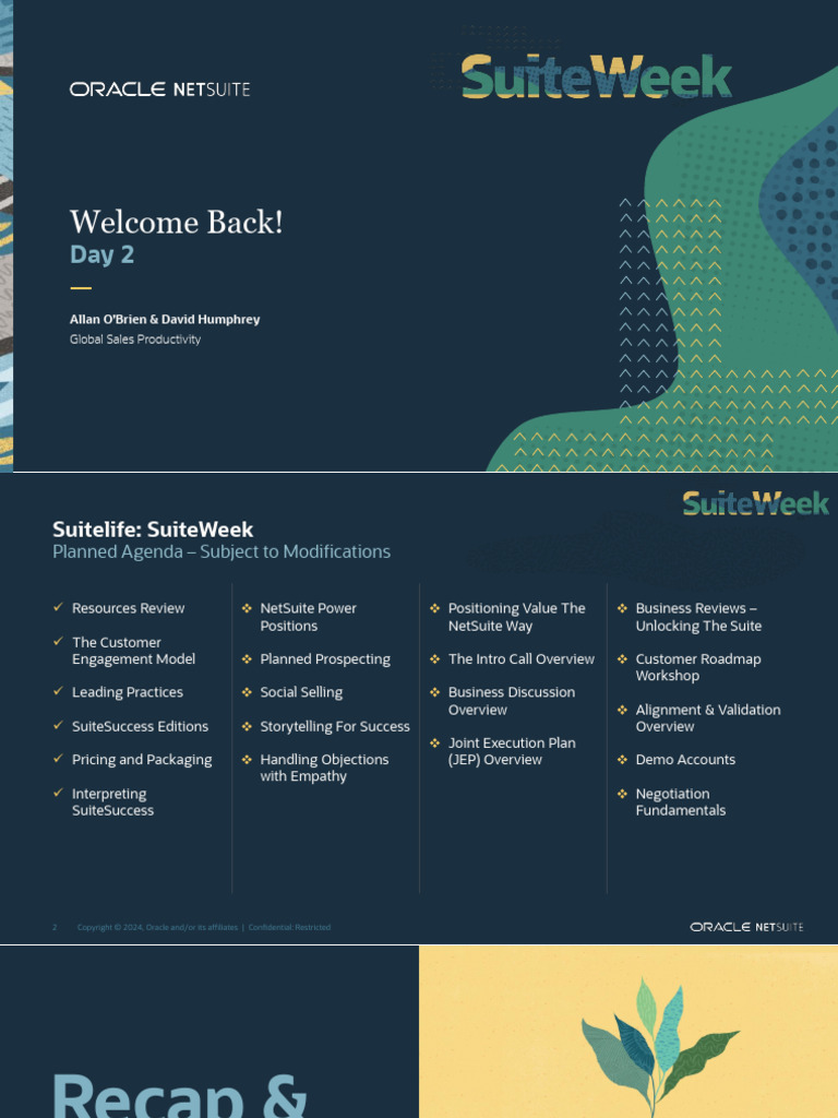 SuiteWeek Day 2 - July Notes | PDF | Oracle Corporation | Cloud Computing