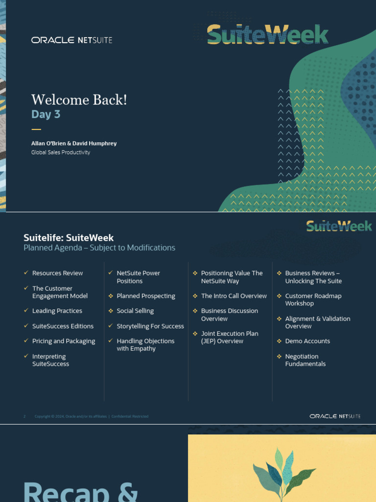SuiteWeek Day 3 - July Notes | PDF | Oracle Corporation | Business